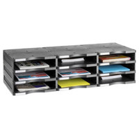 M&Oacute;DULO SOSTENIBLE DE CLASIFICACI&Oacute;N 9 COMPARTIMENTOS 360X900X240 MM COLOR NEGRO ARCHIVO 2000 6533 NE (Espera 4 dias) en Huesoi